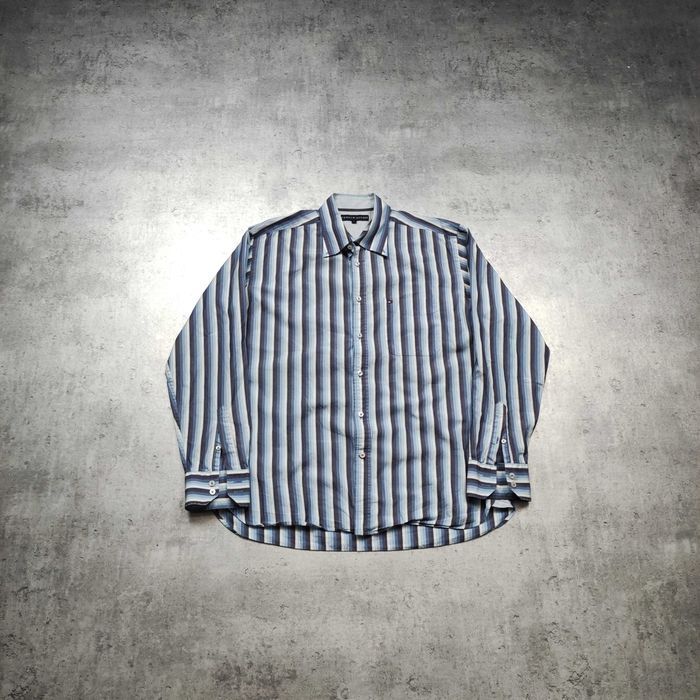 MĘSKA Koszula Elegancka Paski PREMIUM Tommy Hilfiger Haft Logo Pocket