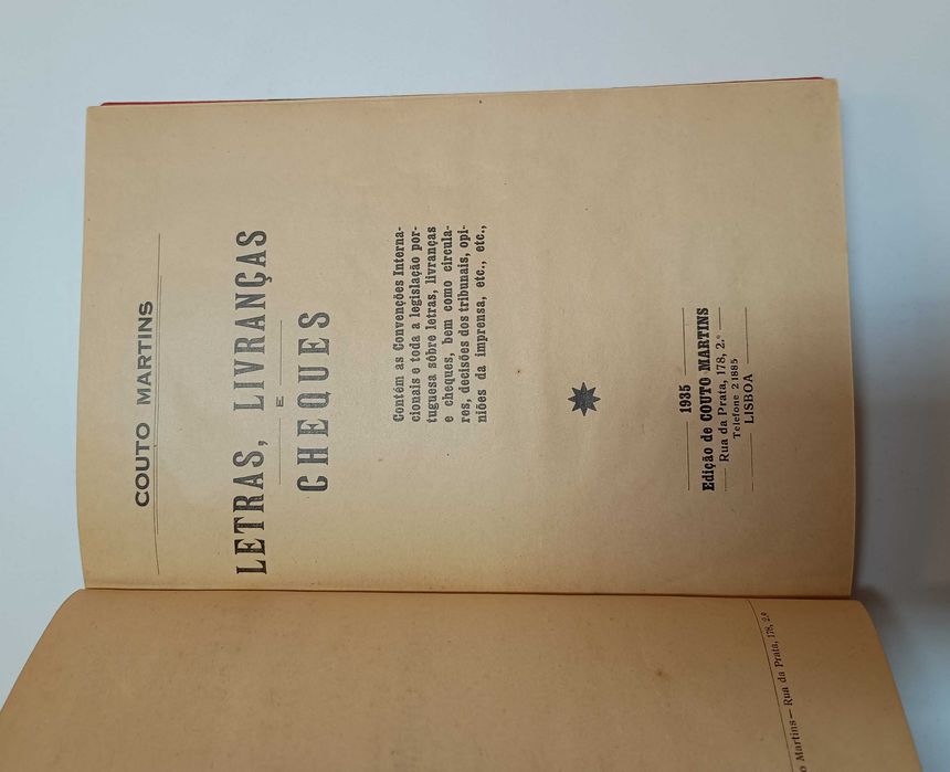 Letras, Livranças e Cheques, de Couto Martins