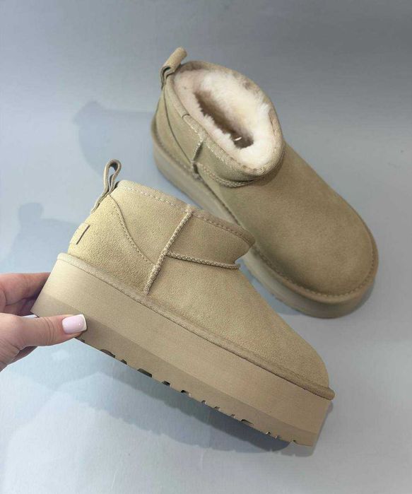 Угги UGG Ultra Mini Platform 5cm В НАЯВНОСТІ‼️ Бежеві уггі ультра міні