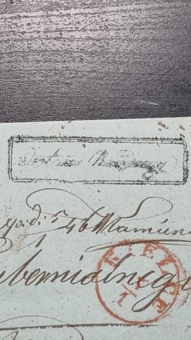 Kielce 1846, czerwony stempel 124F , list urzędowy