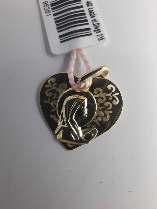 Złoty medalik w kształcie serca pr.585