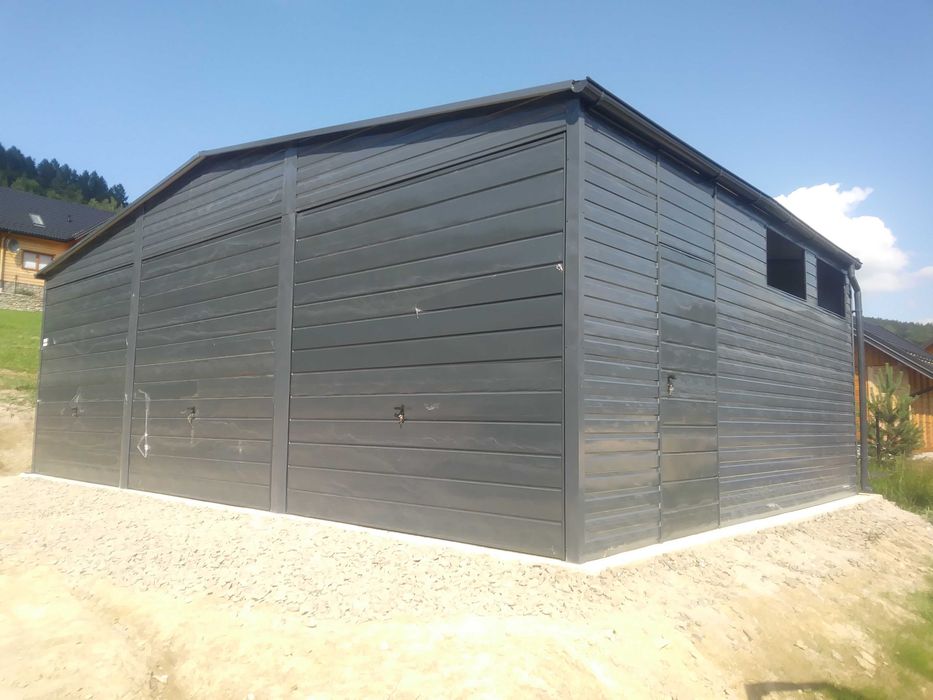 Garaż blaszany  6x5 grafit 7016