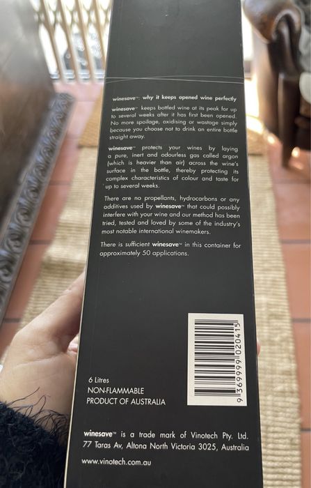 Winesave - mantém a qualidade do vinho depois de aberto