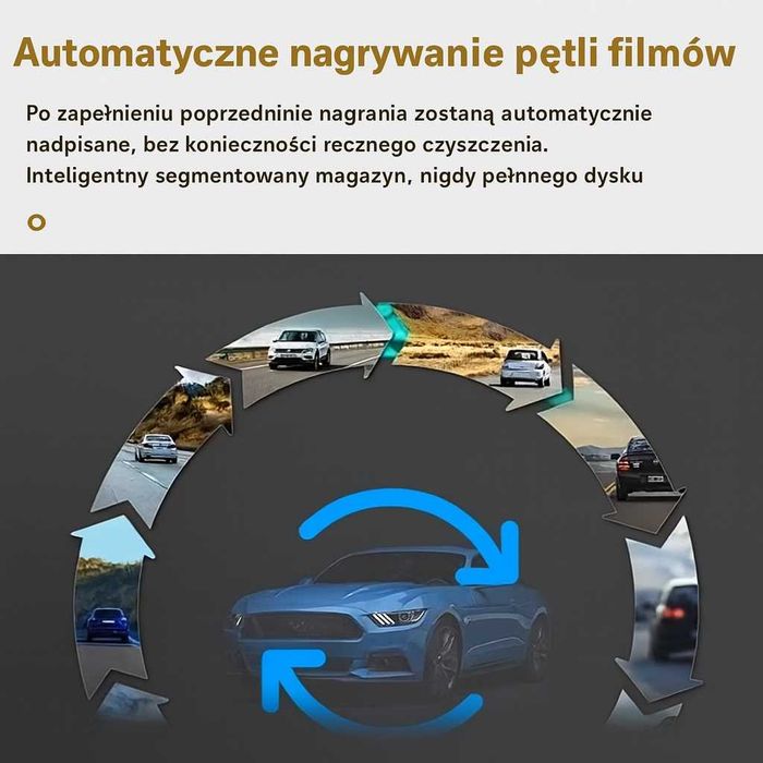 Wideorejestrator Rejestrator Kamera Samochodowa HD przód tył 64GB