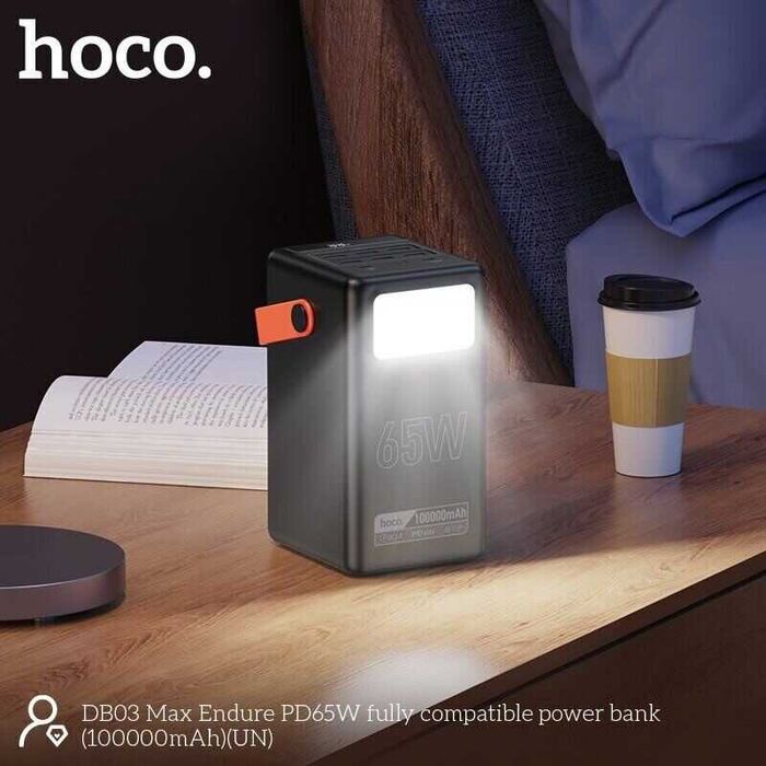 Зовнішній акумулятор Hoco DB03 Max Centurion 100000mAh 65W Black