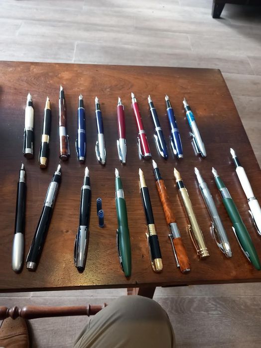 Canetas tinta permanente (20) com estojo.