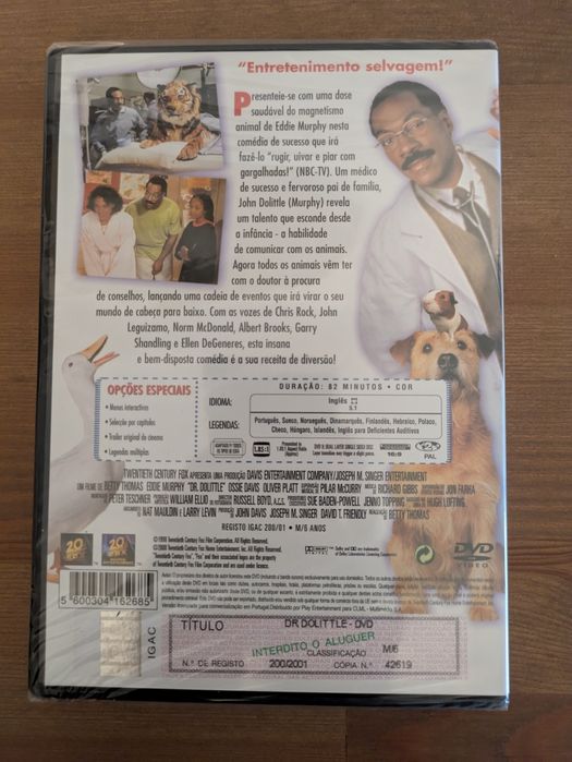 DVD NOVO e SELADO - " Dr. Dolittle " 1998