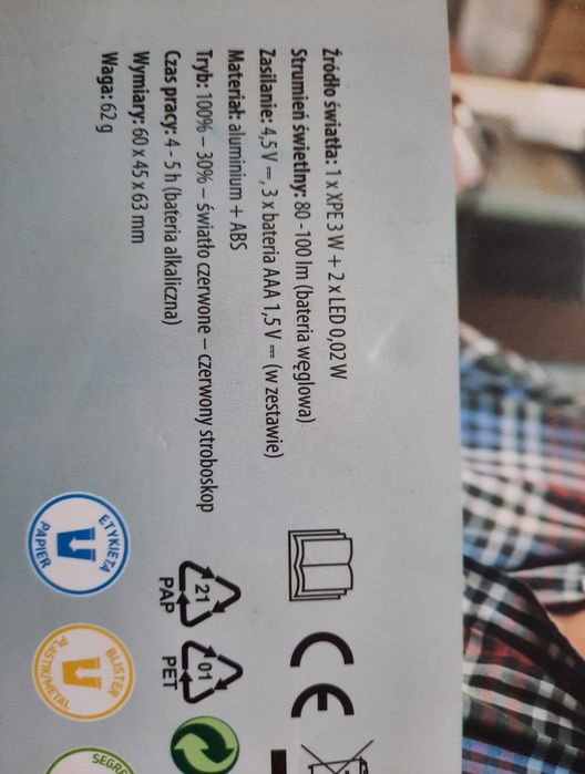 Latarka czołowa z zoomem czołówka