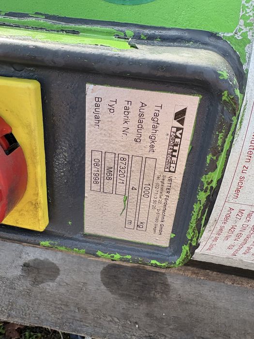Żuraw obrotowy dźwig Słupowy Vetter 1000kg suwnica