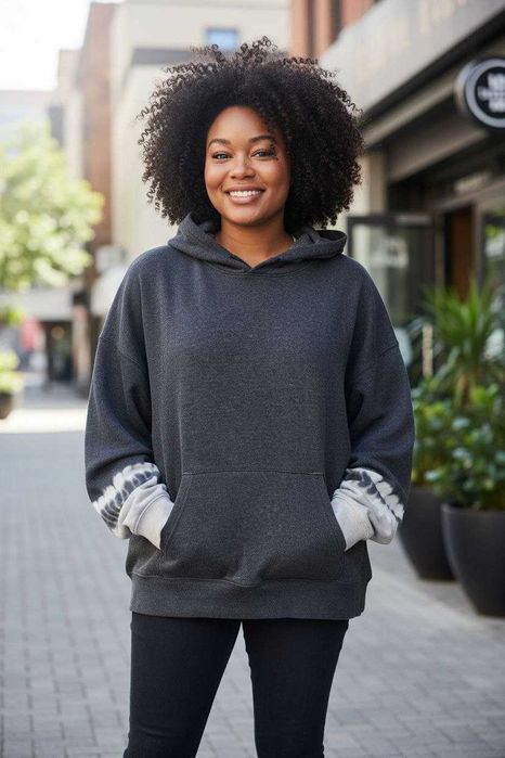 Свитшот с капюшоном оверсайз Pink Woman большого размера