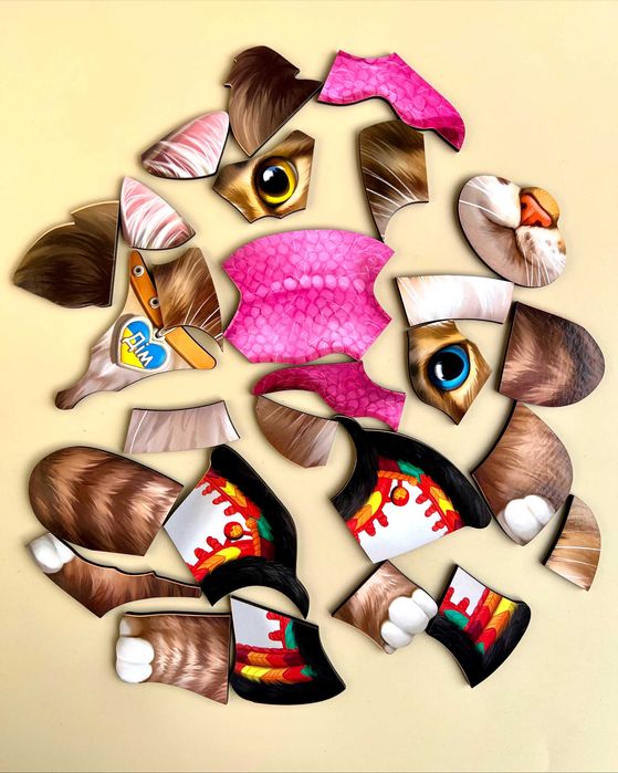 Drewniane puzzle konturowe «Kot»