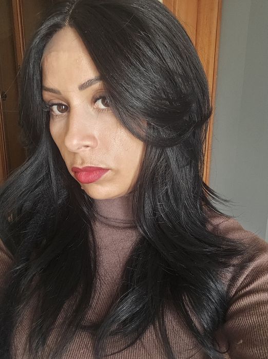 Lace front realista ao cabelo humano