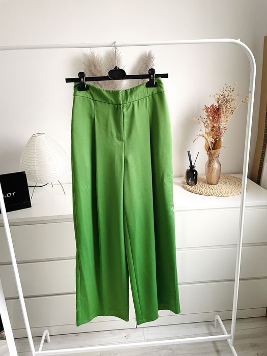 Zielone eleganckie spodnie topshop