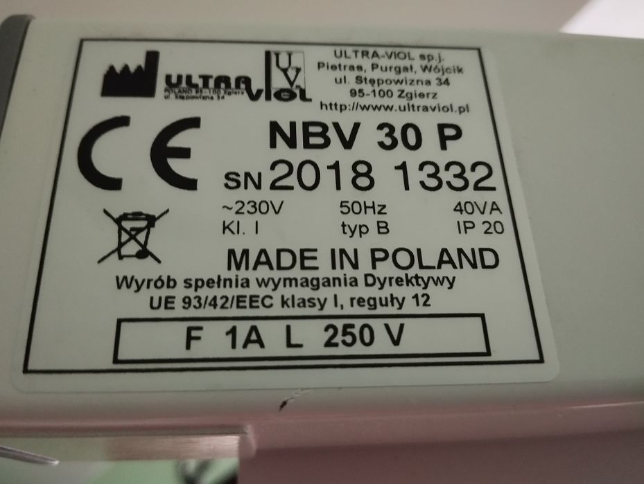 Lampa bakteriobójcza ze stelażem nowa