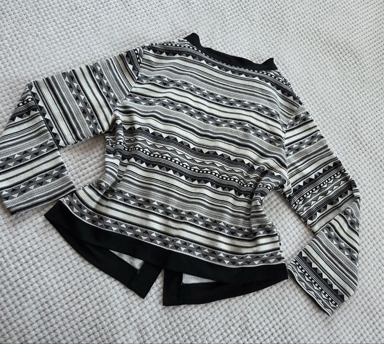 Nowy kardigan damski niezapinany asymetryczny print plus size
