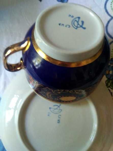 Чашка чашки блюдце сахарница кобальт Довбышский фарфор.з-д