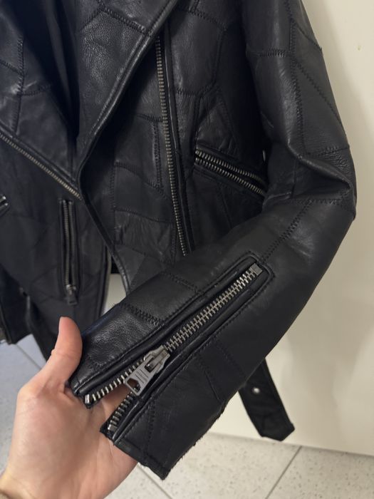 Чорна шкіряна куртка all saints