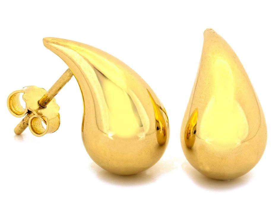 Złote kolczyki nowoczesne krople PR 585