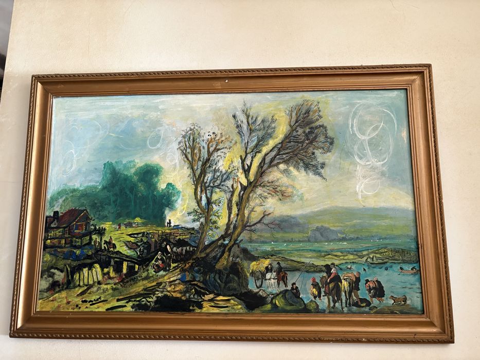 Quadro antigo pintado a mão