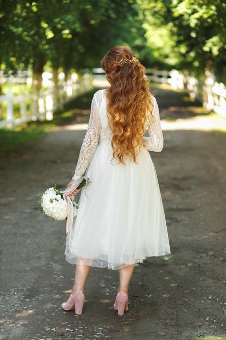 Сукня айворі, на розпис, випускний, вінчання