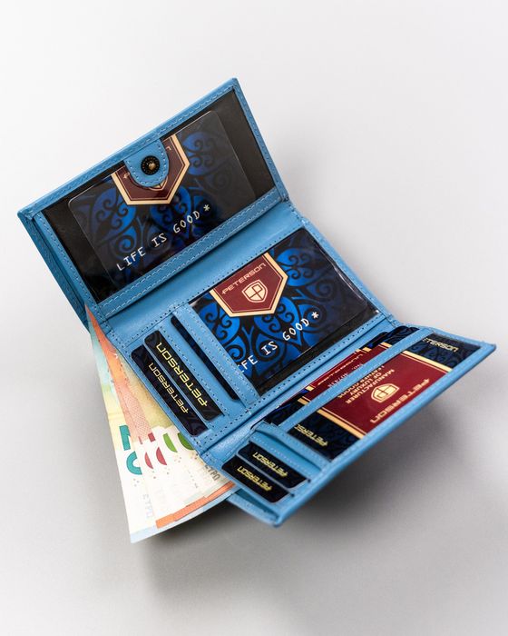 elegancki portfel damski ze skóry naturalnej - peterson