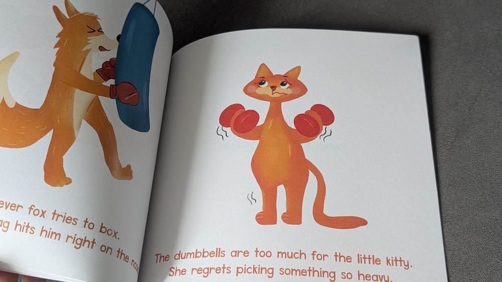 Дитяча книга «When Animals Exercise» Коли тварини тренуються англійська мова спорт
