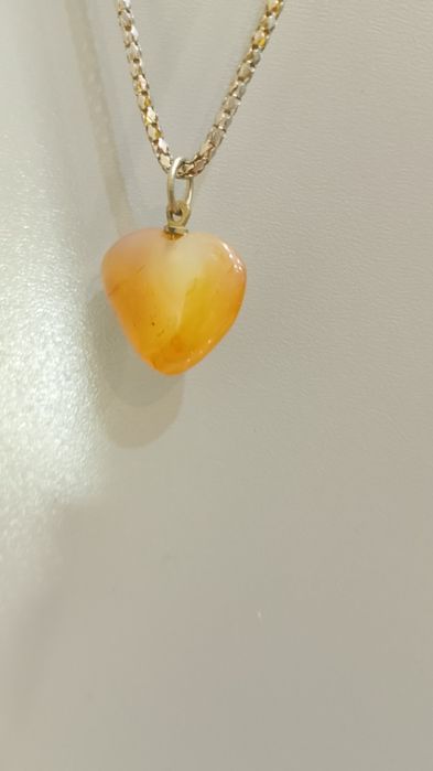 Кулон "Сердолікове серце" з ланцюжком