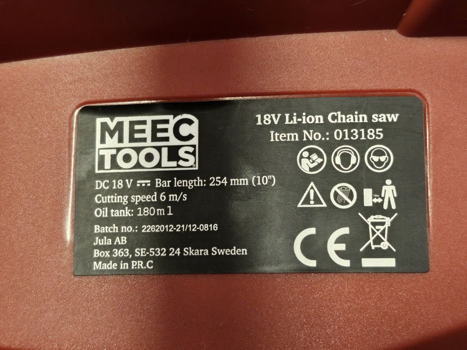 akumulatorowa pilarka łańcuchowa meec tools 18v nowa prowadnica i łańcuch