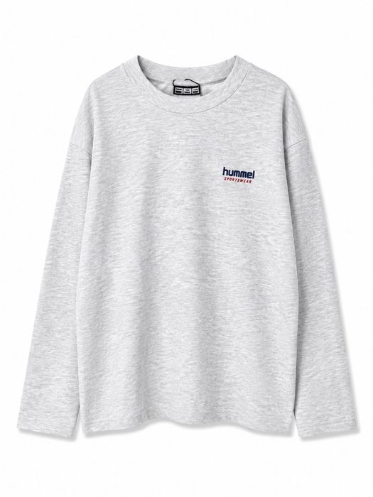 128 Hummel szara bluza dresowa koszulka z długim rękawem bawełna organiczna organic Cotton bawełniana