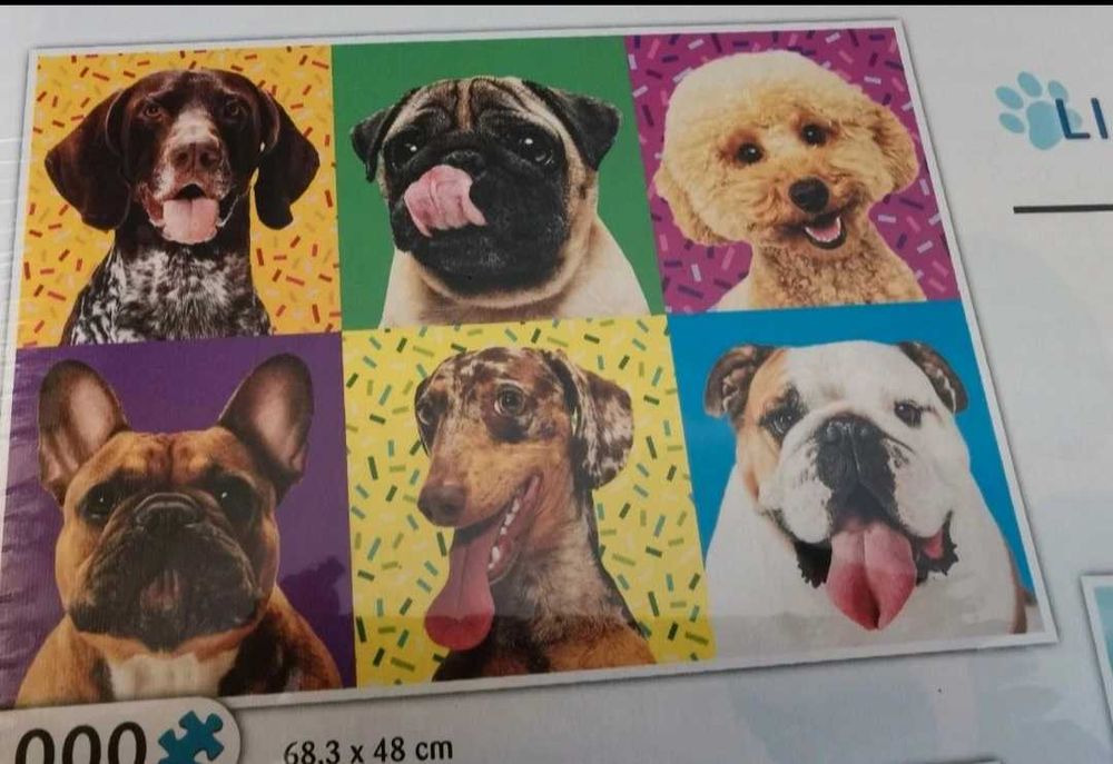 Trefl Puzzle 3w1 Słodkie pieski 3 obrazki  limitowana edycja 1000 Nowe