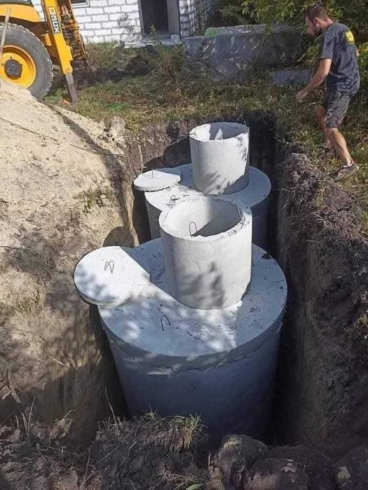 Септик під ключ вигідно! Земляні роботи, ями, траншеї. Бетонні кільця