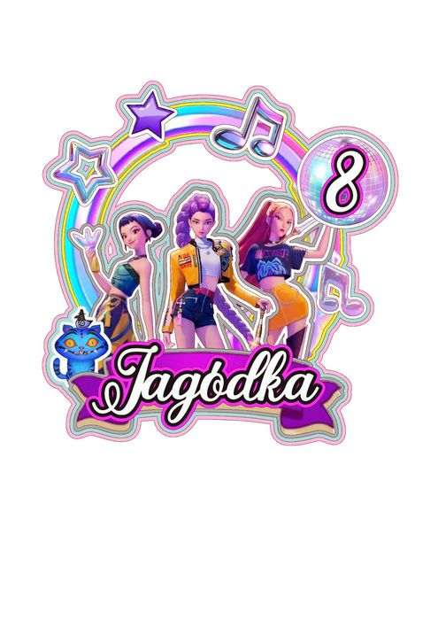 Kolorowy topper Huntrix "Jagódka 8"