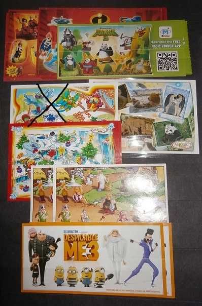 Karteczki od figurek z kinder niespodzianek cz.III