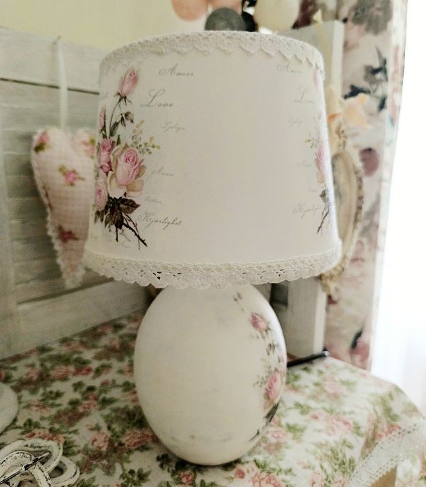 Lampa stołowa nocna shabby