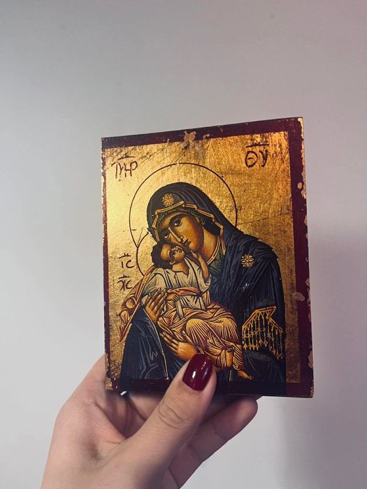 Piekna ikona prawoslawna antyk obraz religijny