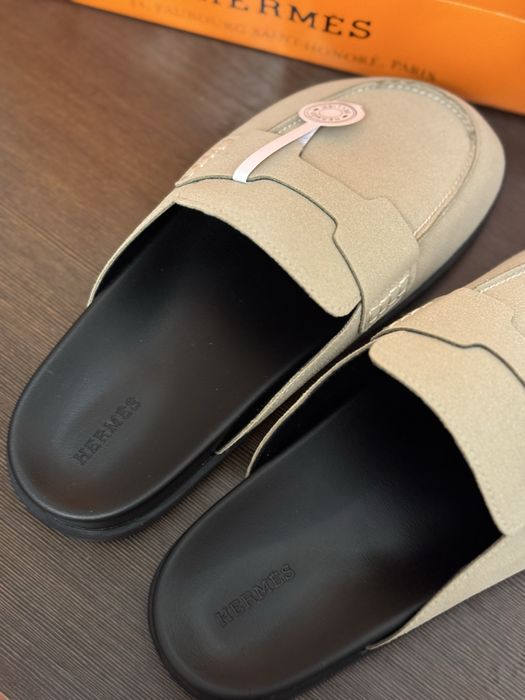 Мюлі, сабо замша  жіночі бежеві HERMES 37р
