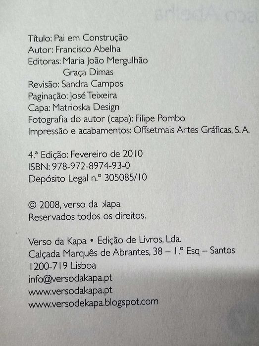 Livro Pai Em Construção - Francisco Abelha