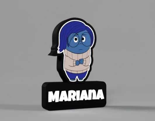 Candeeiro Tristeza (Divertidamente) com Nome Personalizado