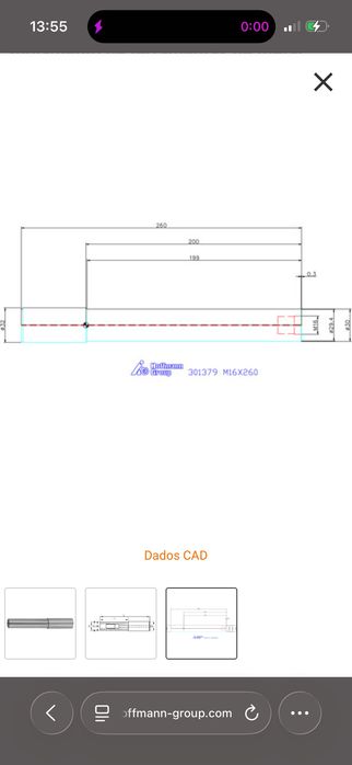 Alonga c/rosca M16 x 260 D32 - GARANT