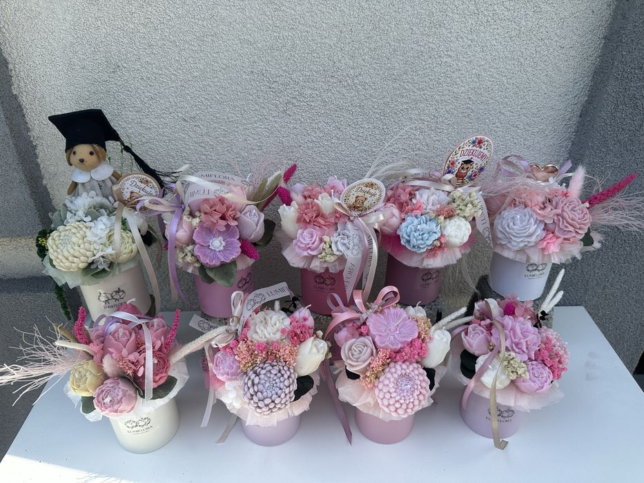 Flowerboxy ze świec sojowych - świece sojowe bukiet kwiatow