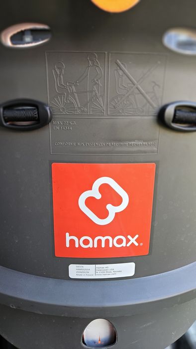 Fotelik rowerowy HAMAX Siesta Orange do 22 kg