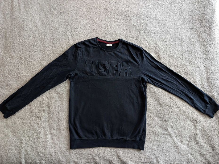 Granatowa bawełniana bluza dresowa U.S. Polo Assn. M