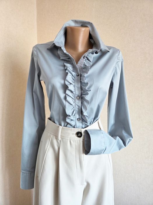 Блуза petruccioli блузка сорочка рубашка рубаха з рюшами сатинова баво