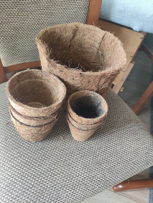 Doniczki włókno kokosa eko wkłady małe duże 8 cm 10cm 20cm zestaw