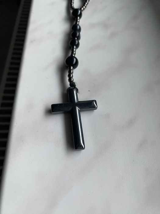 Czarny RÓŻANIEC 48cm