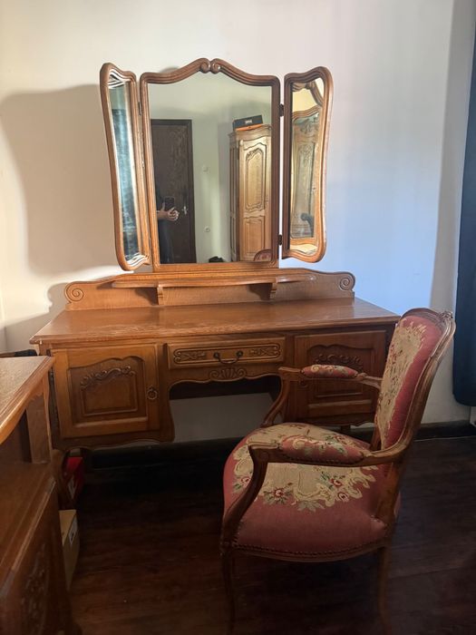 Zestaw mebli ludwik ludwikowskich dąb szafa toaletka łóżko