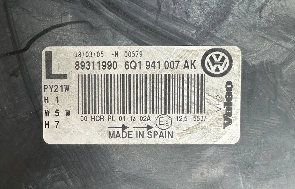 права фара Volkswagen Polo 9N3, 2005-2009 оригінал
