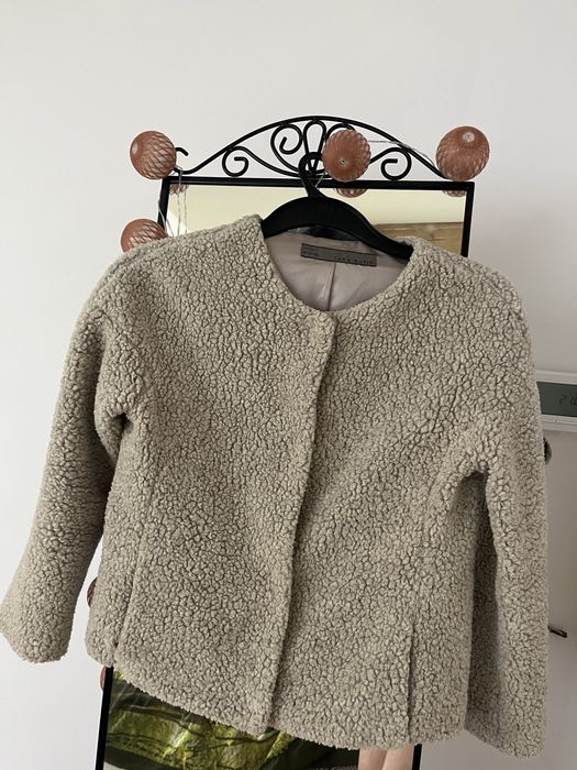 Zara 36/38 narzutka marynarka welna bezowa baranek