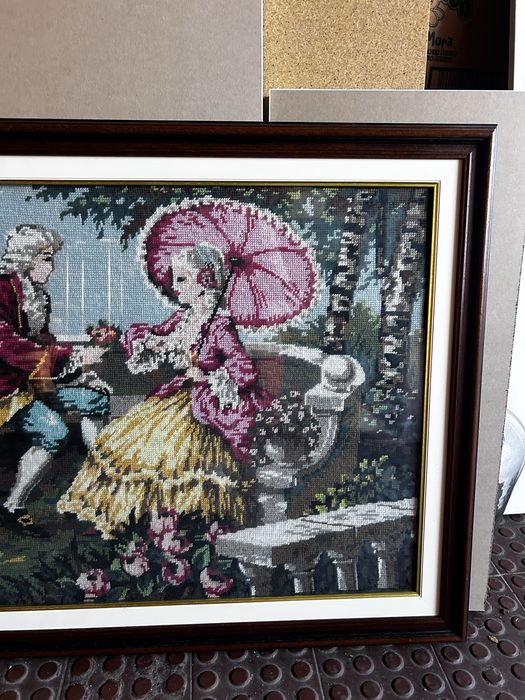 Gobelino (Tapeçaria) Romântica em Tear Jacquard – Emoldurado