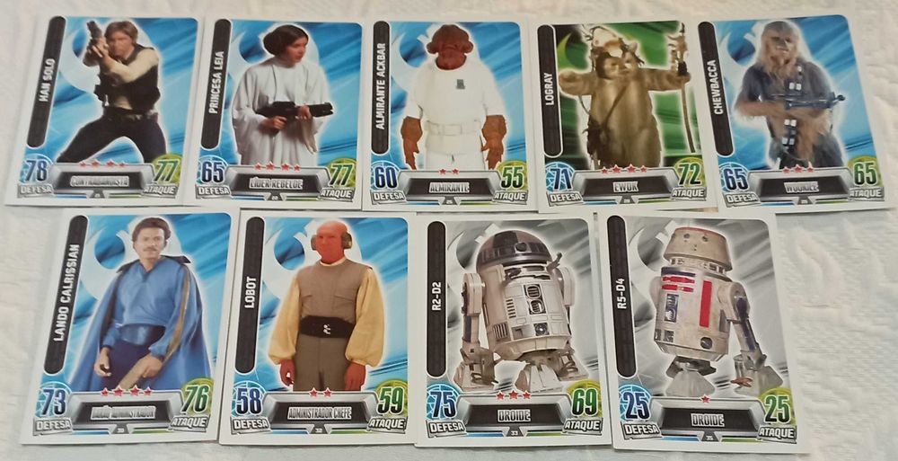 66 trading cards star wars - force attax (topps)